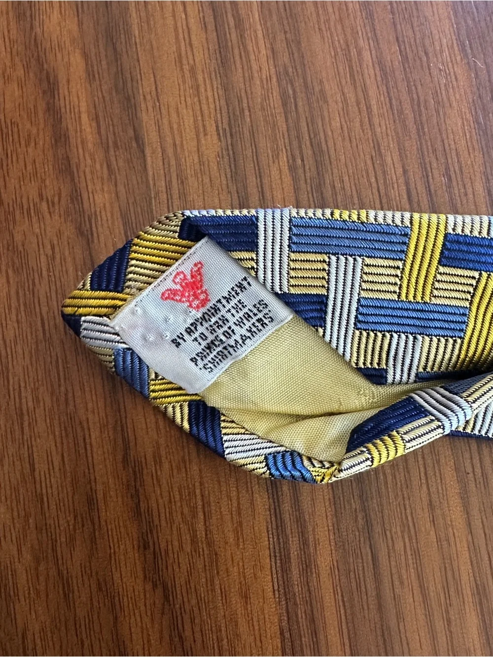 Turnbull & Asser Yellow and Blue Woven Pattern Necktie